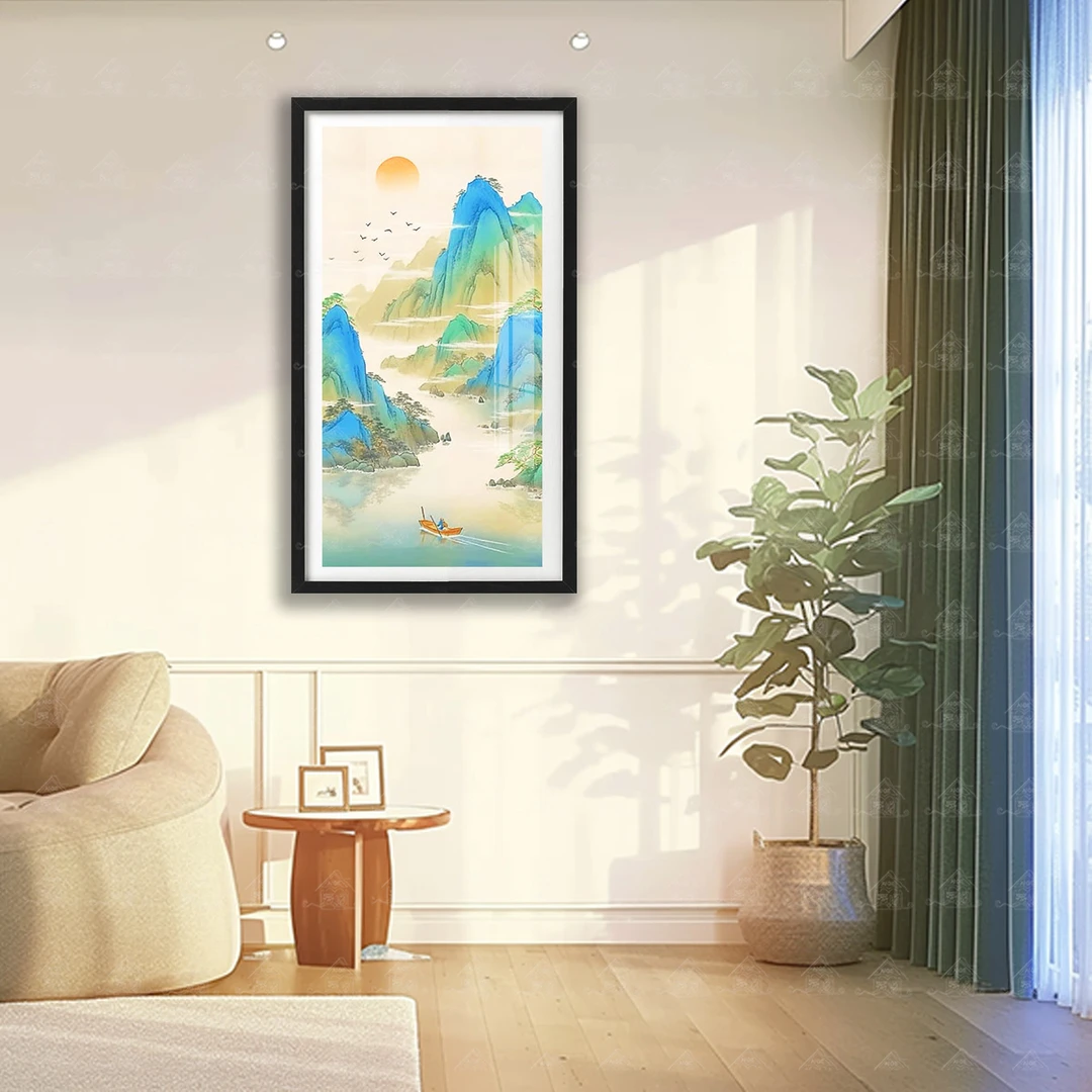 【进口棉布】十字绣爱阁青绿千里江山中式山水风景画客厅手工线绣