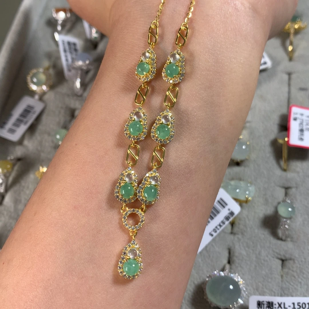 翡翠银S925镶嵌颈饰项链