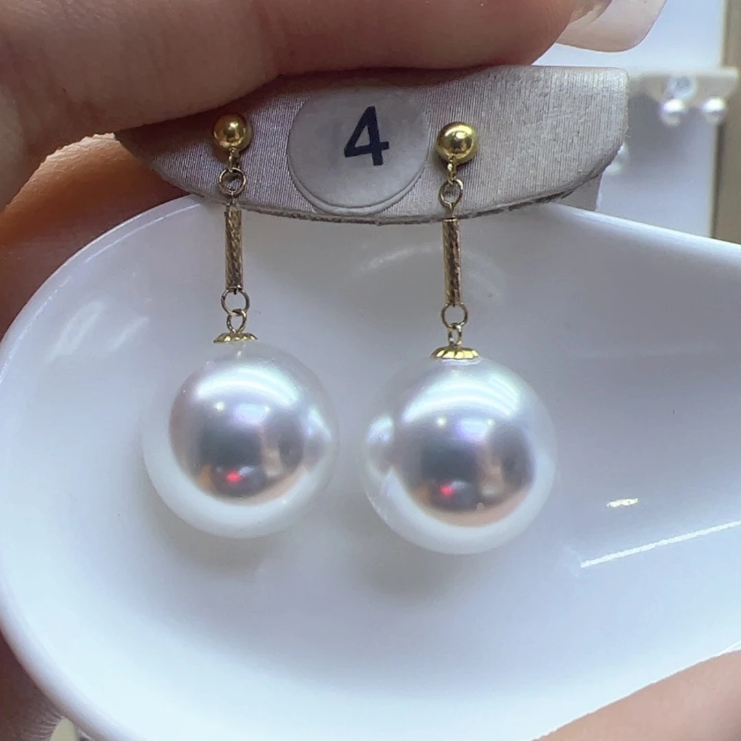 淡水珍珠耳饰18K金镶嵌