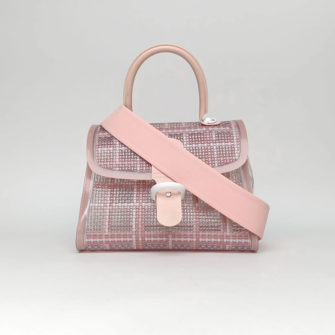 95新 Delvaux/德尔沃 【黑黑】 粉色 PVC Brillant MM 中号 29