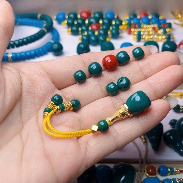 从***定分体卡10弟子珠一对，五连7-8-9-8-7腰珠卡7m福利价