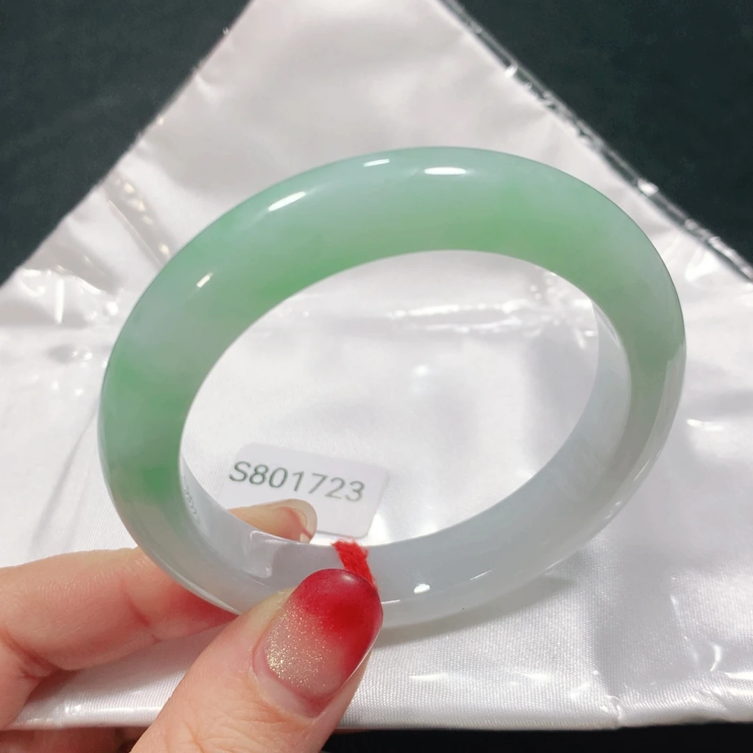 翡翠未镶嵌手镯冰胶半山水S801723-03