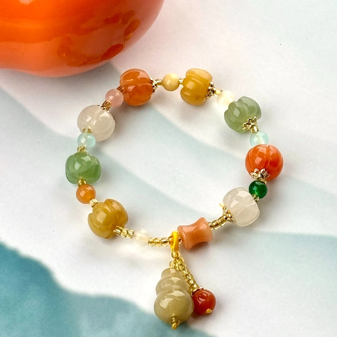 非金属珐琅手链 【七彩南瓜】女款轻奢百搭女士单圈精美手串