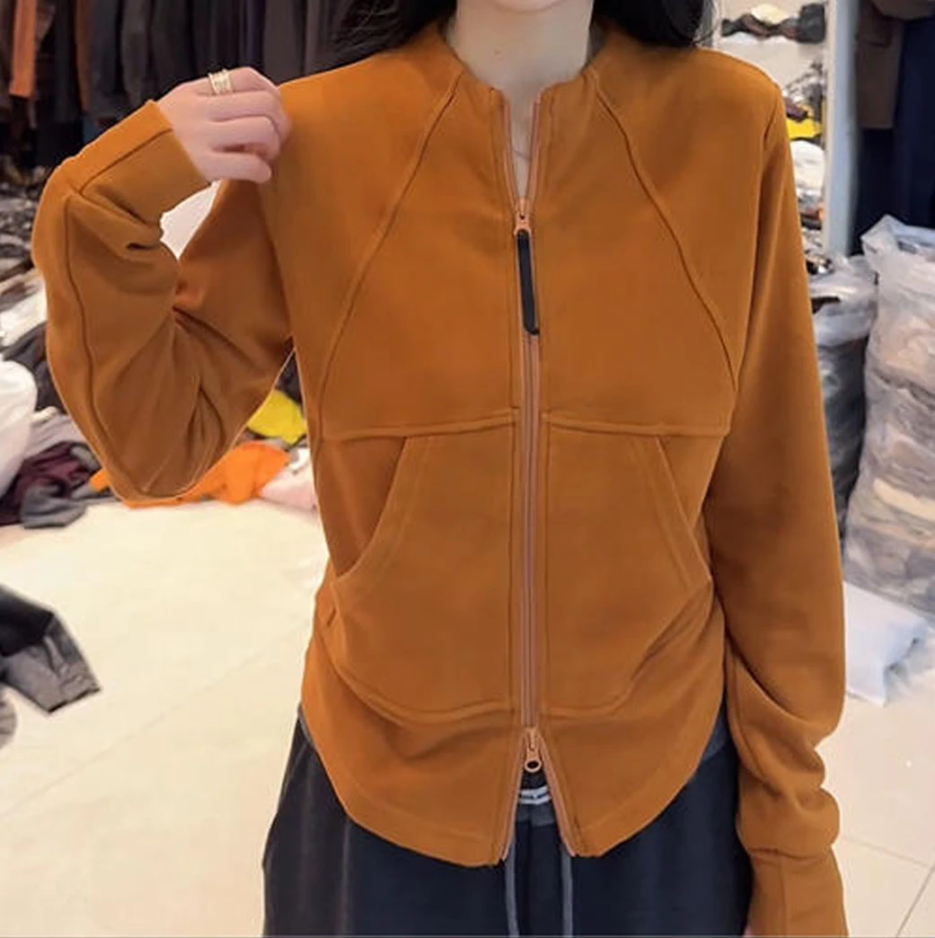 修身型拉链女常规款薄款秋季卫衣秋时尚休闲简约#7835