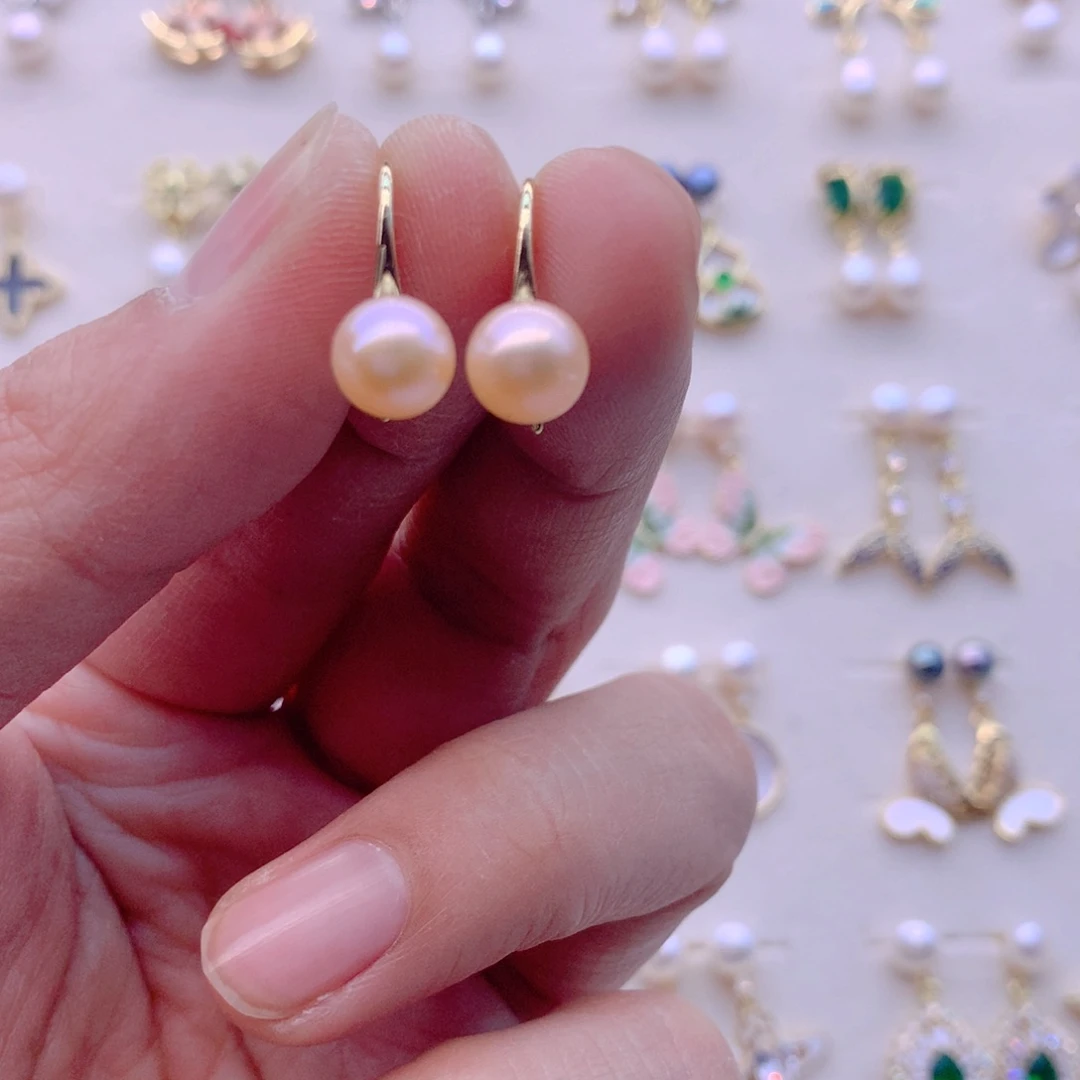 合金淡水珍珠耳饰