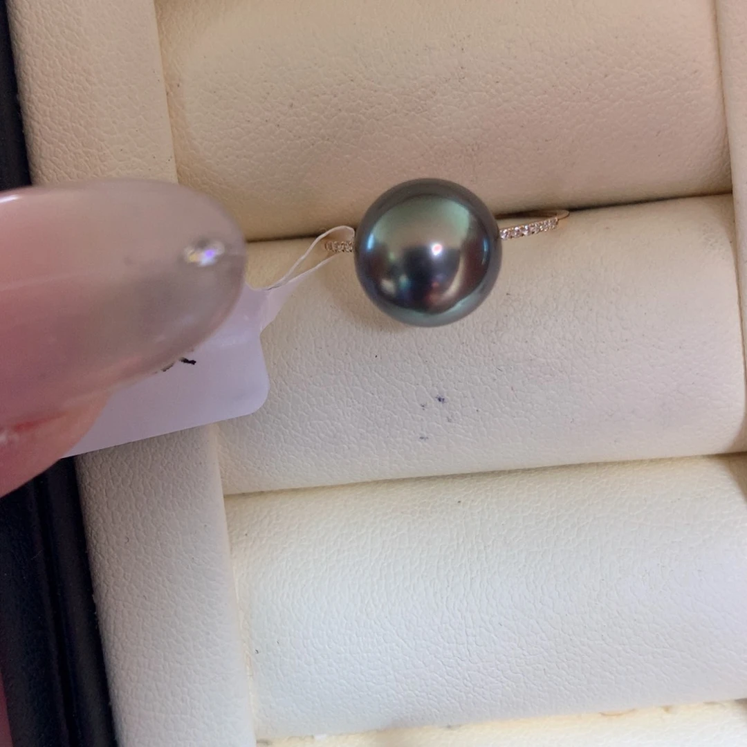 18K金镶嵌戒指海水珍珠