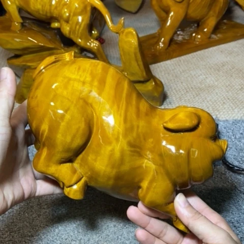 随***为金丝楠猪猪摆件家居