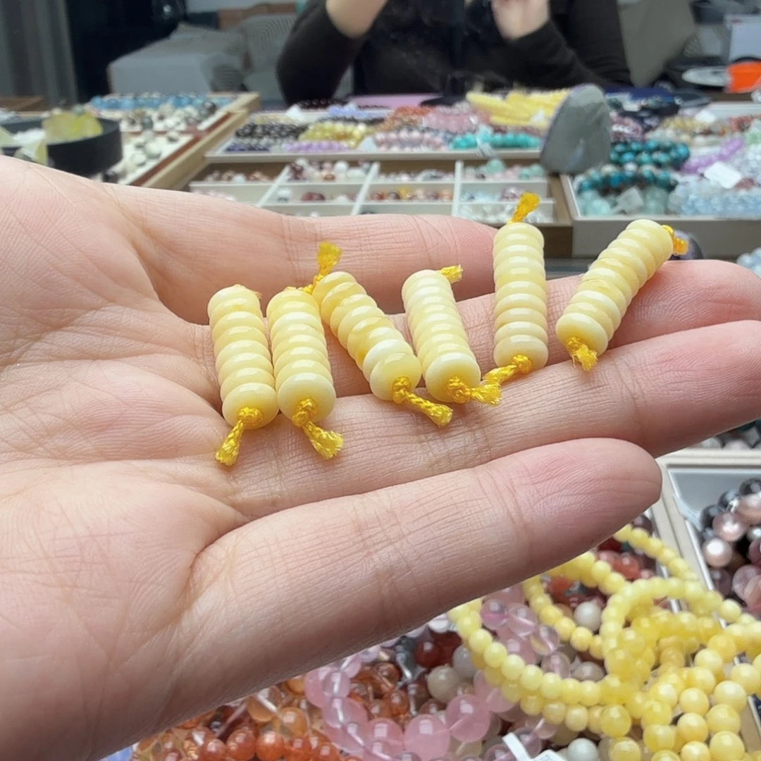 蜜蜡未镶嵌裸石百花蜜隔珠30一组