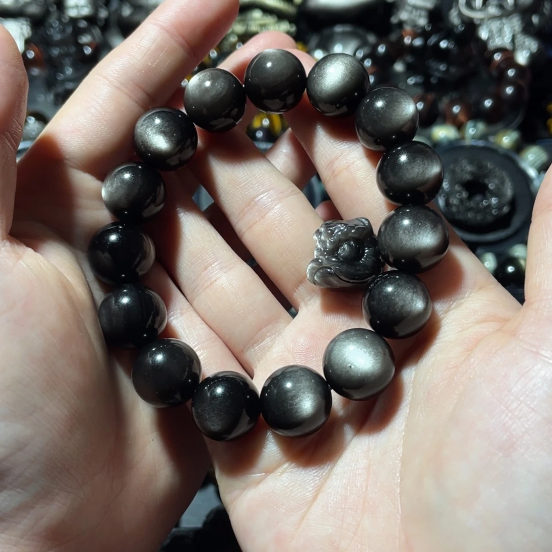 P***n黑曜岩未镶嵌手串