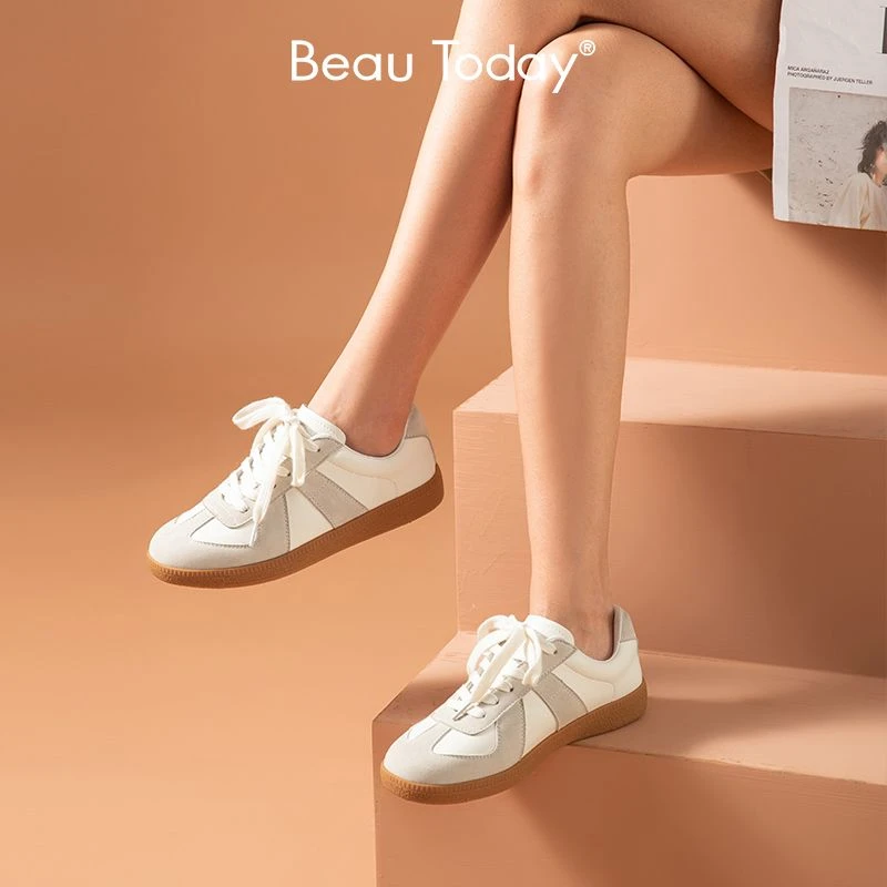 BeauToday复古德训鞋女春季运动鞋板鞋休闲鞋平底单鞋女鞋
