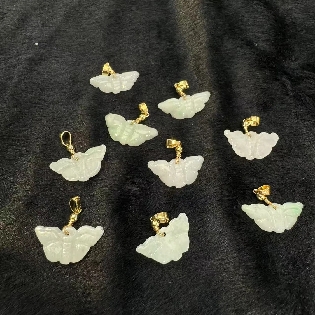 AT5157【百百福珠宝】缅甸翡翠A货蝴蝶吊坠-多样性发货只发一件-08