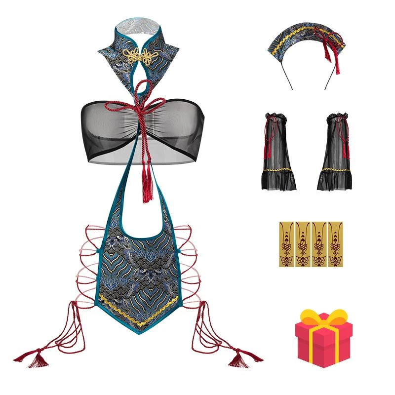 「美艳僵尸」二次元性感角色扮演cosplay镂空片式挂脖另类制服