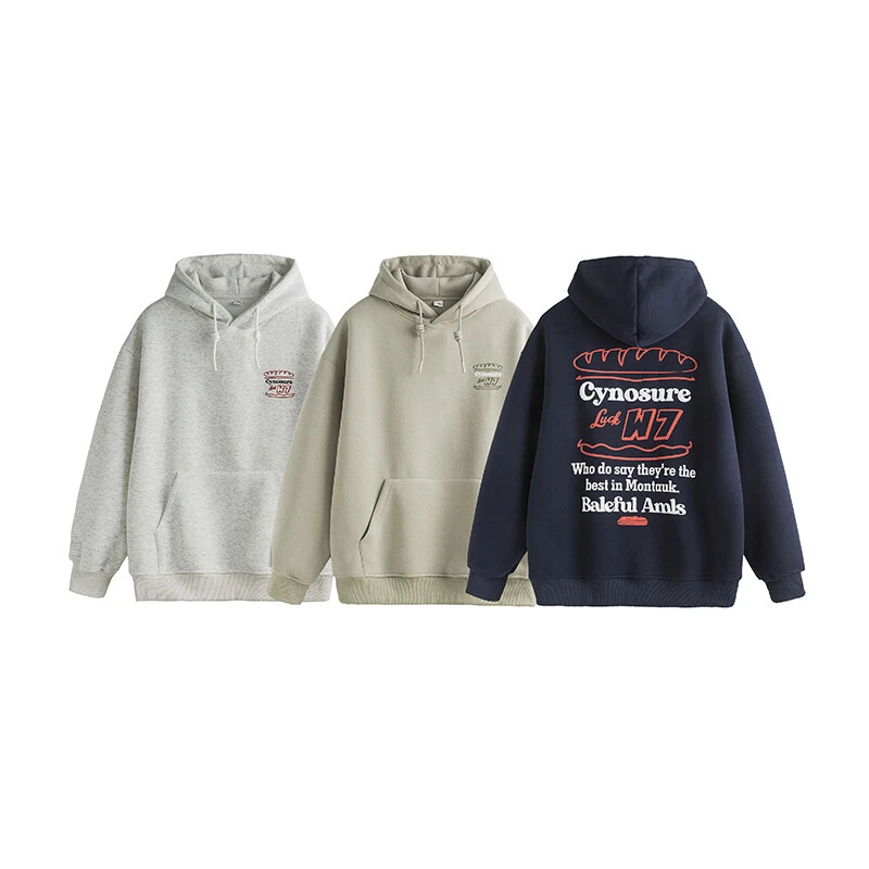 美式潮牌背后字母连帽卫衣情侣秋冬宽松休闲帽衫外套-WY651