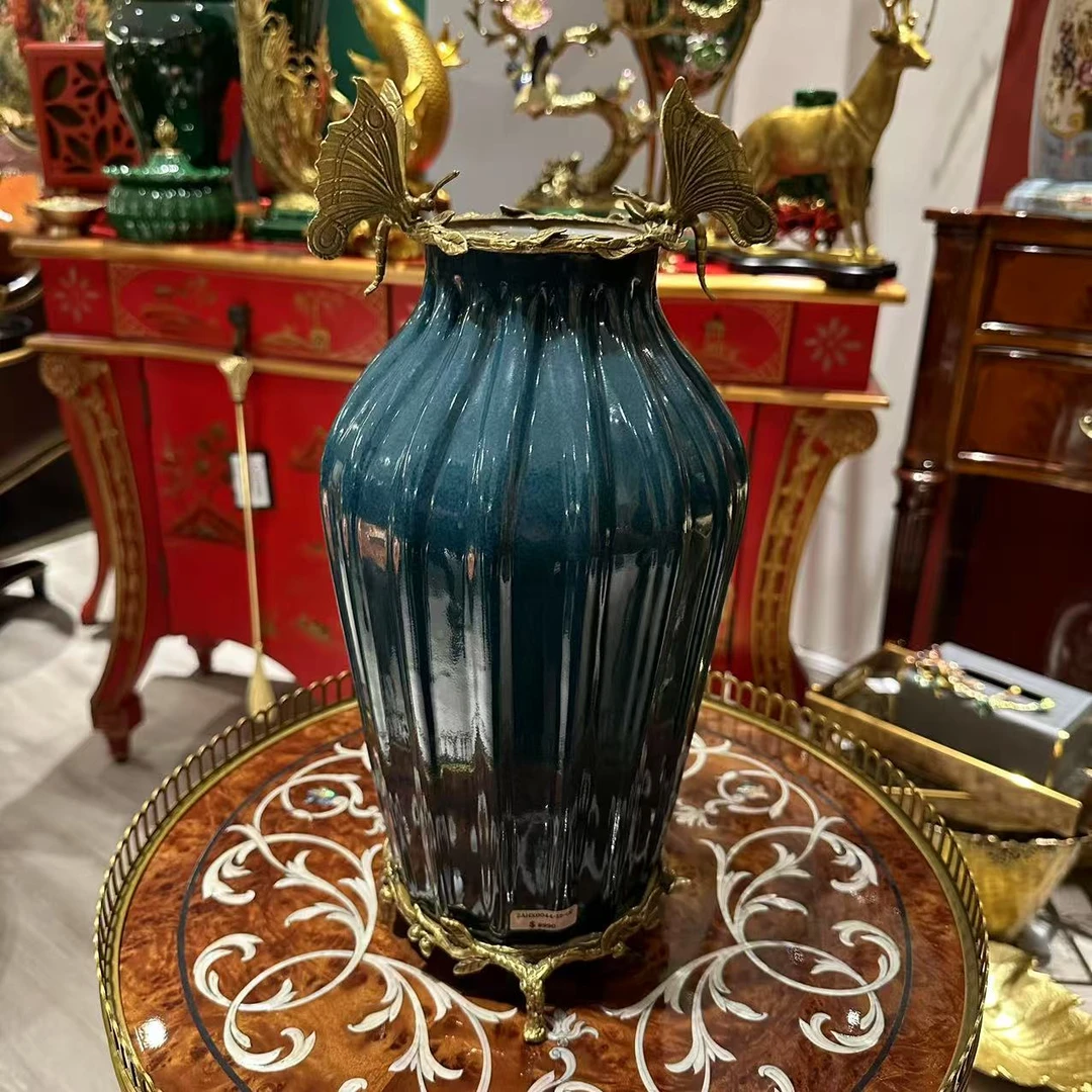 【欧美外单】2AHX0044-15-CC多瓣斜肩短颈瓶 18X18X38