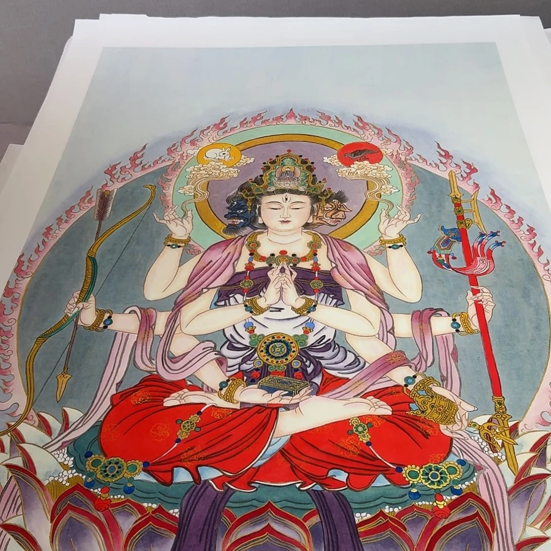 佛***》国画斗姆元君一副作品