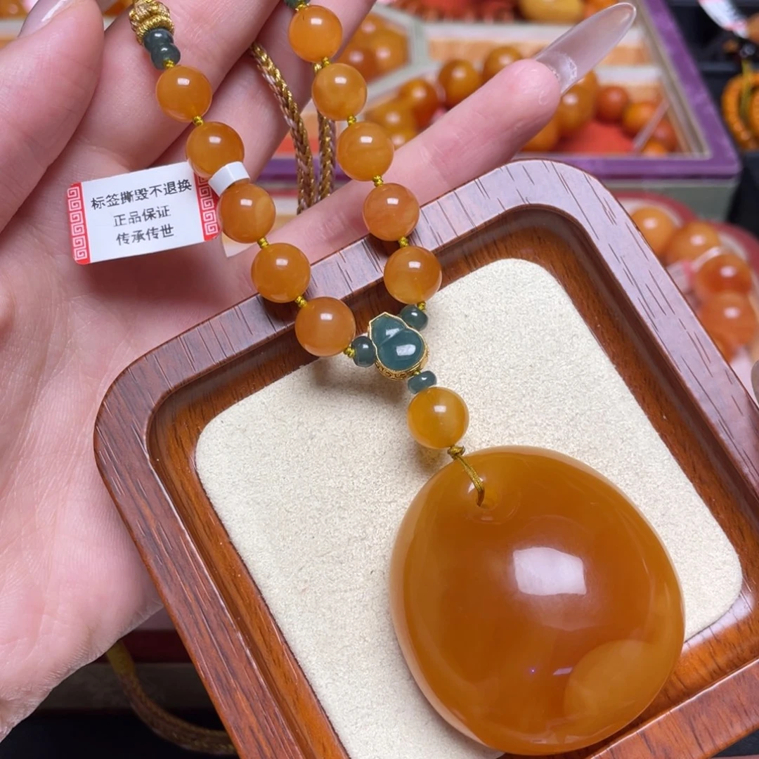 未镶嵌颈饰蜜蜡项链