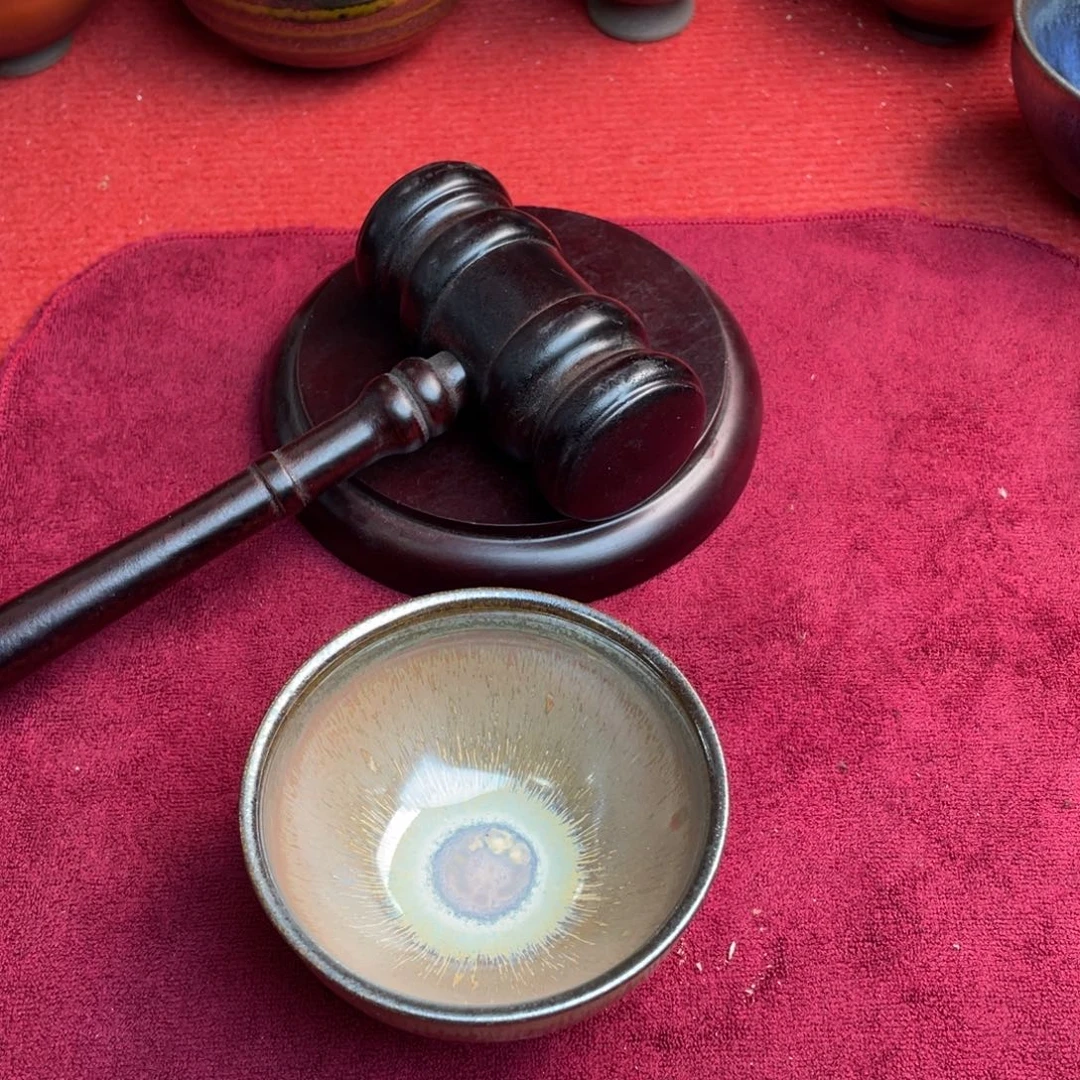 茶盏心**想龙窑柴烧平口兔毫