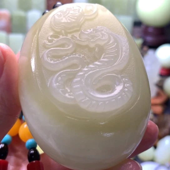石材方解石手把件