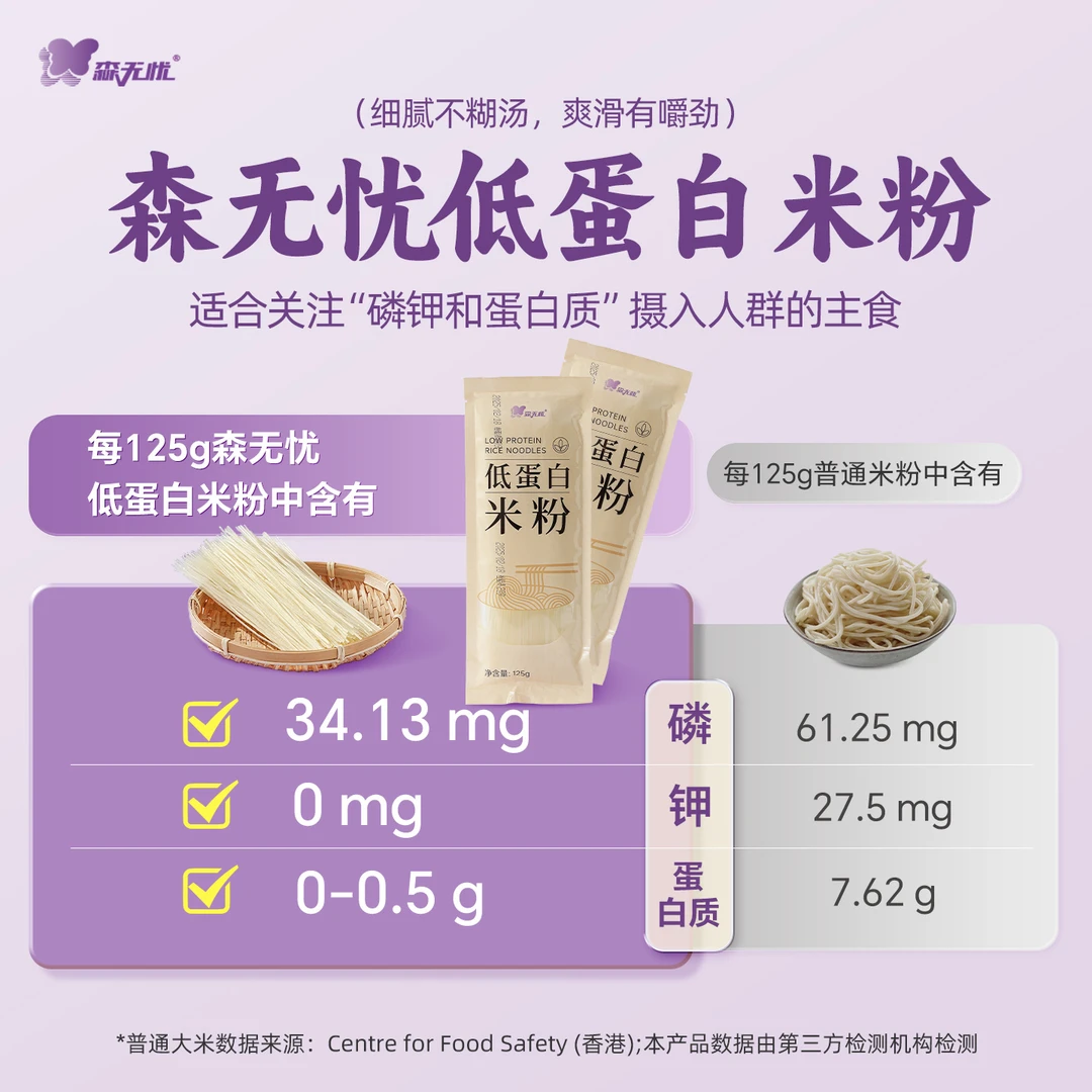 森无忧低蛋白米粉1袋125克 米粉米面条低蛋白