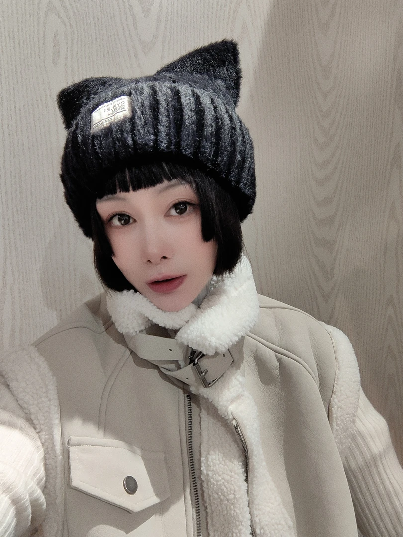 女冬季毛线帽秋冬帽子加绒时尚