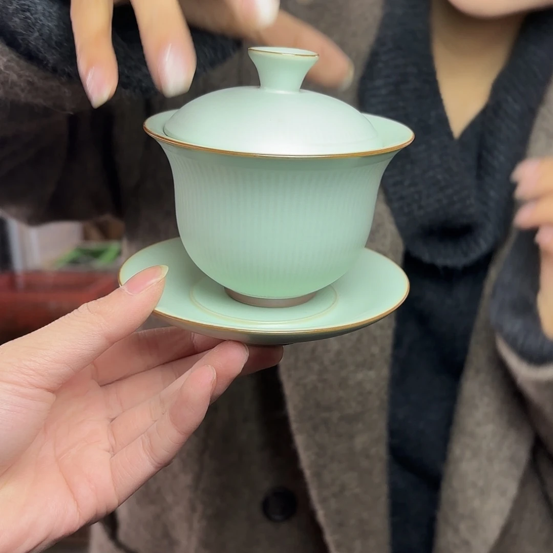 龙泉云间青瓷小米茶器
