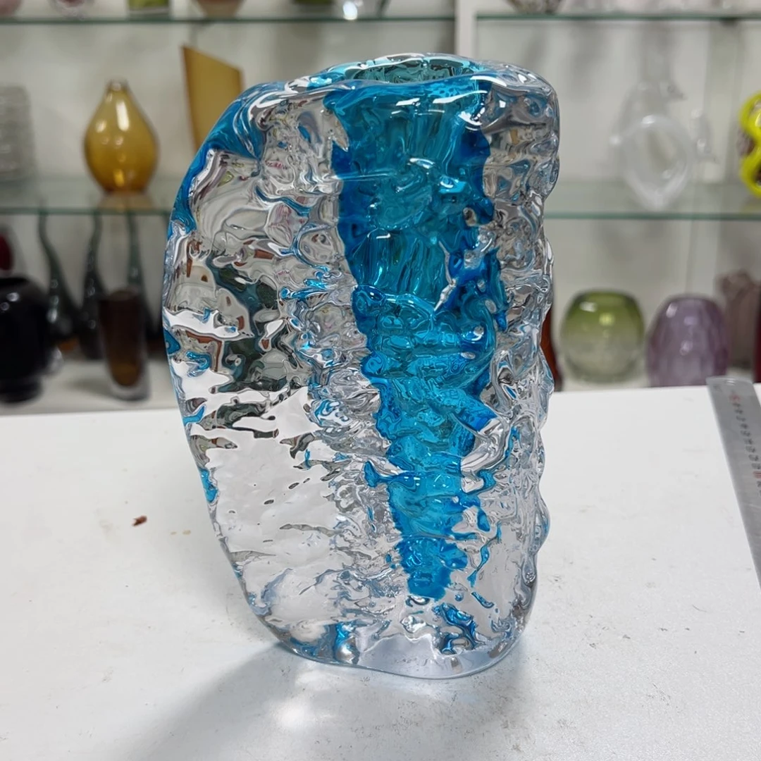 幻彩琉璃花器纯手工制作高度 21