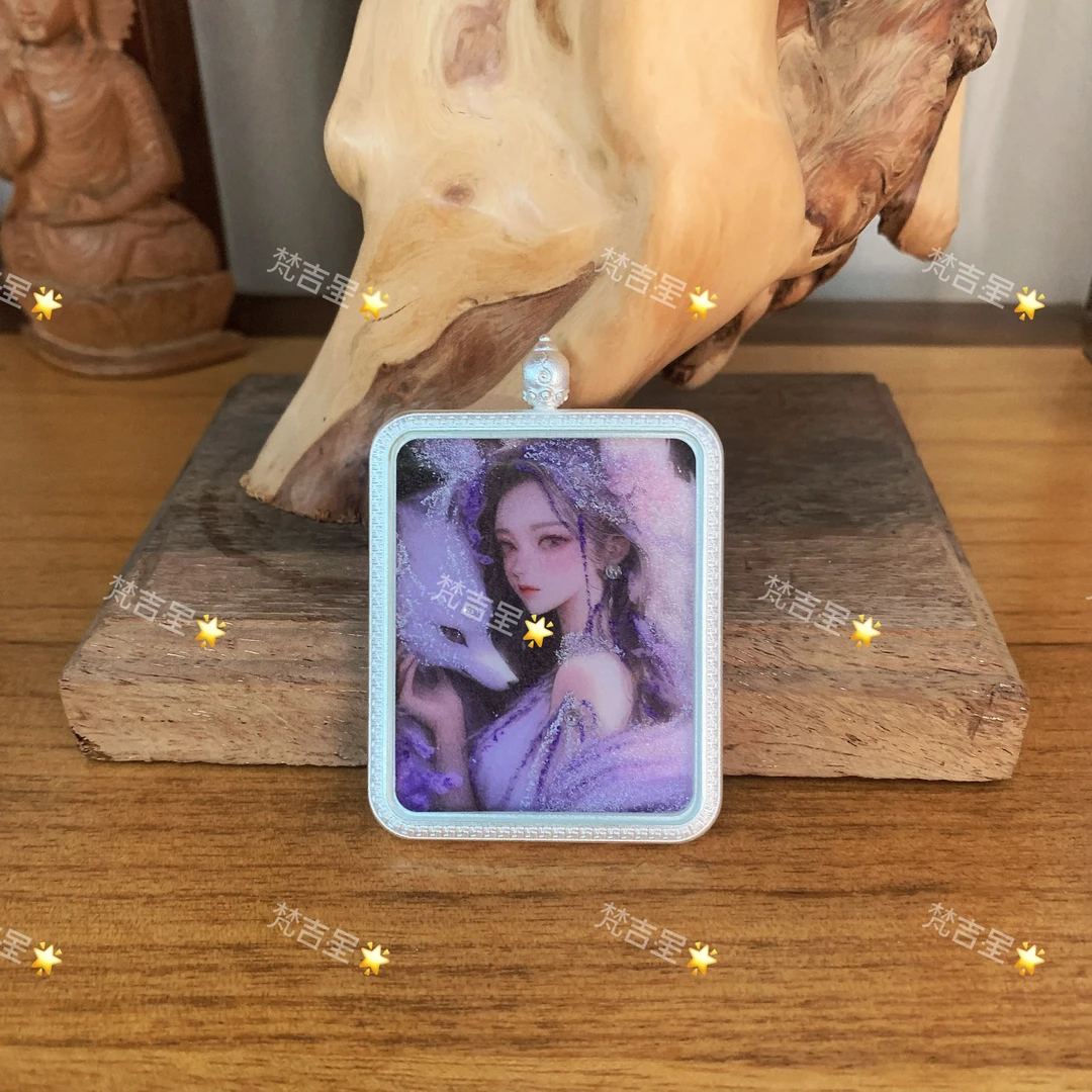 梵吉星  九紫凤小九 手工手工砂唐卡吊坠 FJXTK015