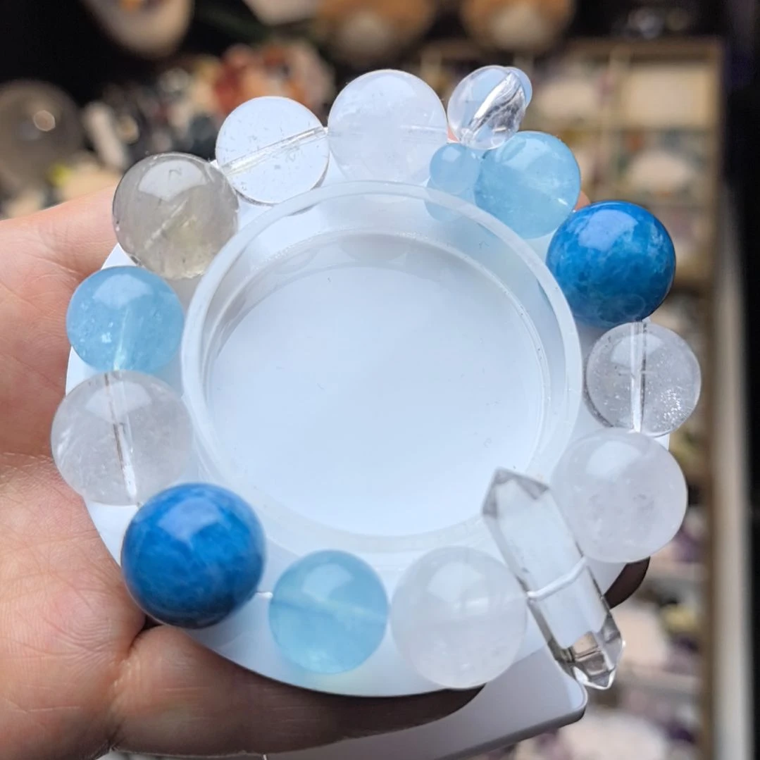 手串水晶未镶嵌Feeling|【蓝调冰川】数量拍2发1串，拍1发1颗珠子