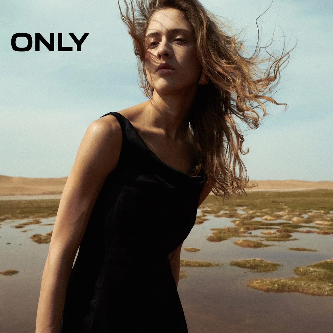 ONLY2024秋季新款简约气质收腰显瘦中长款吊带连衣裙女|124207031