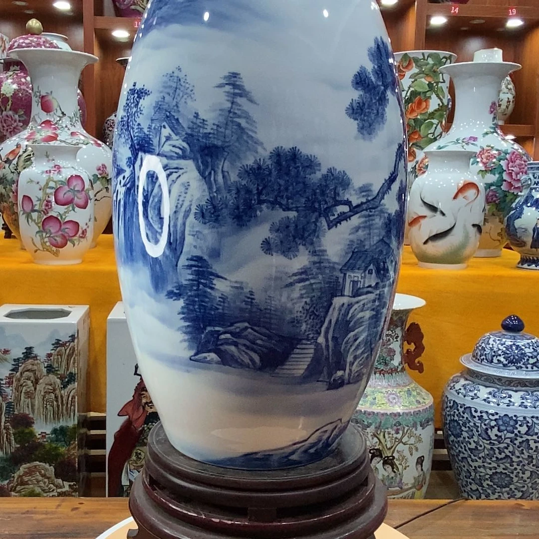 摆件给****糖景德镇陶瓷冬瓜瓶