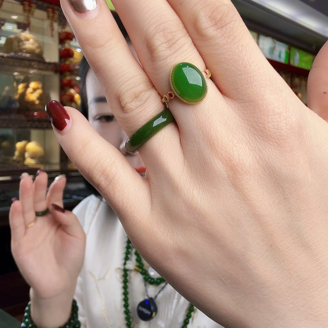 和田玉（碧玉）项链未镶嵌戒指