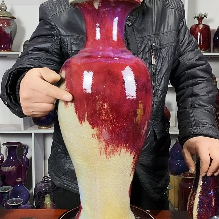 雄***鹰尚峰钧窑作品摆件