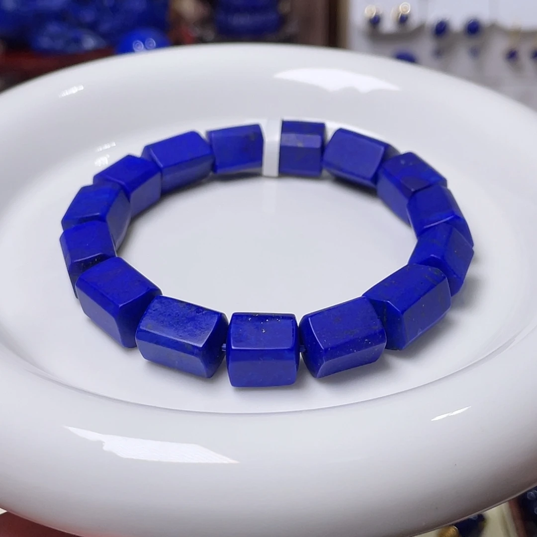 青金石未镶嵌精品随型10mm单圈