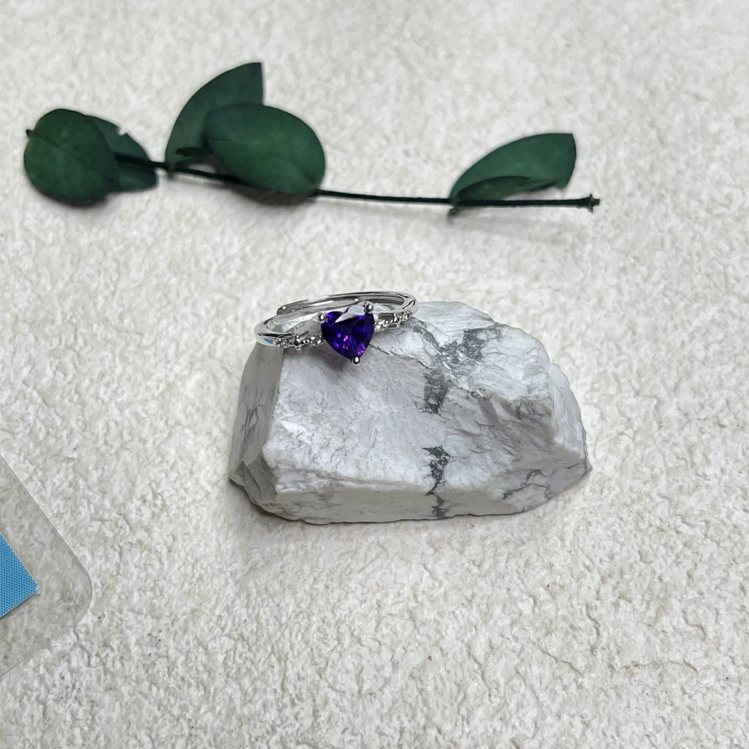 全新未使用  【六六中古】孤品s925水晶开口戒指aj4594