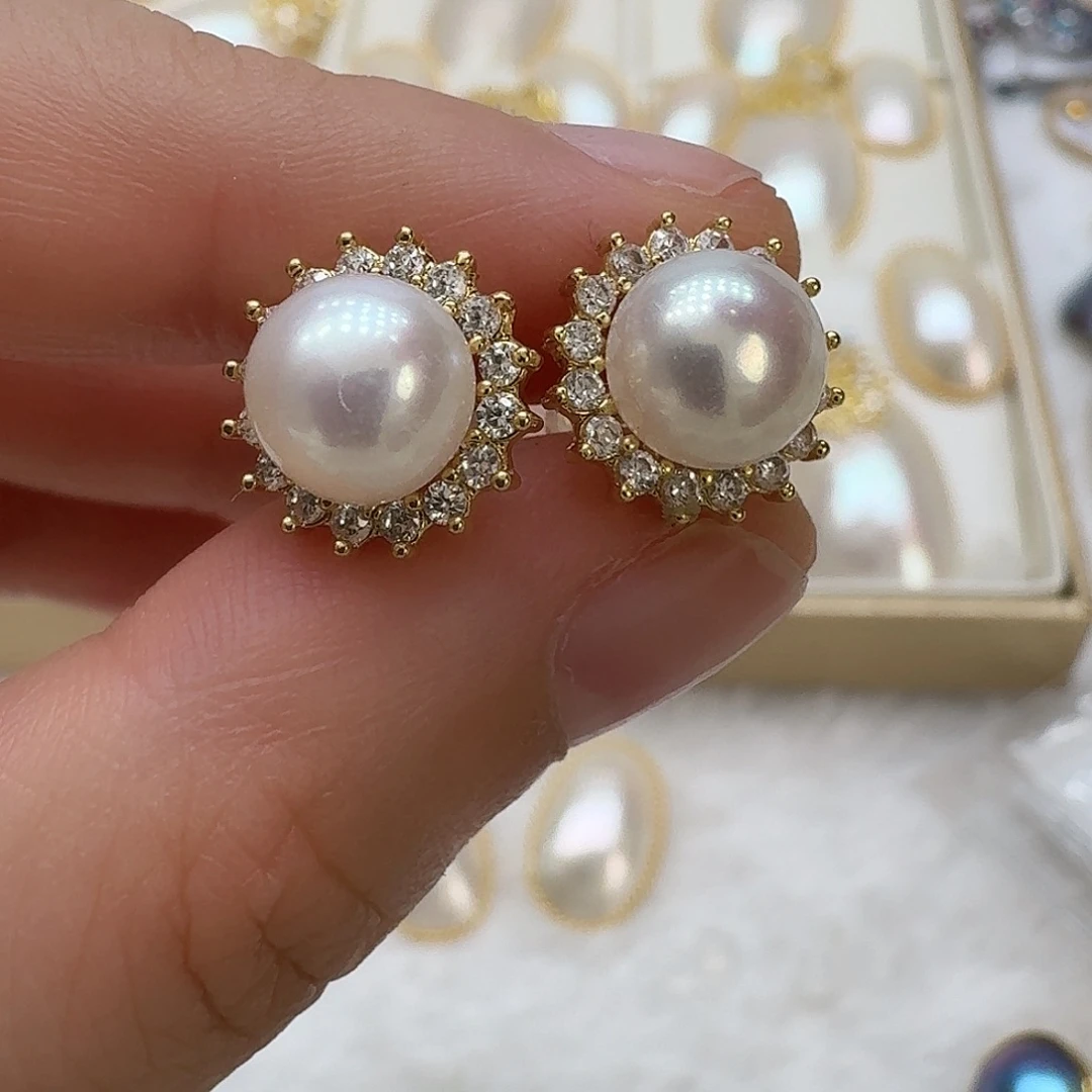 淡水珍珠耳饰未镶嵌