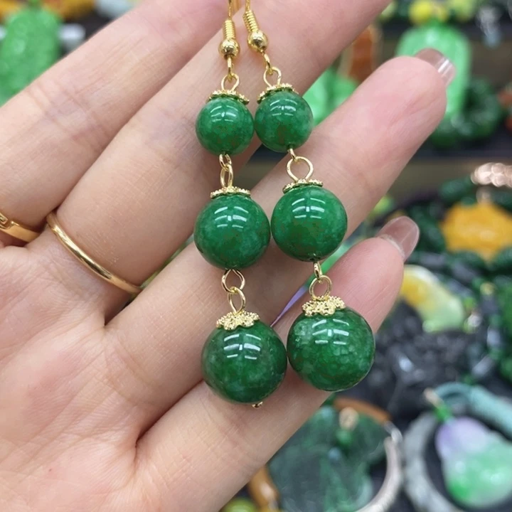 翡翠未镶嵌耳饰耳坠18