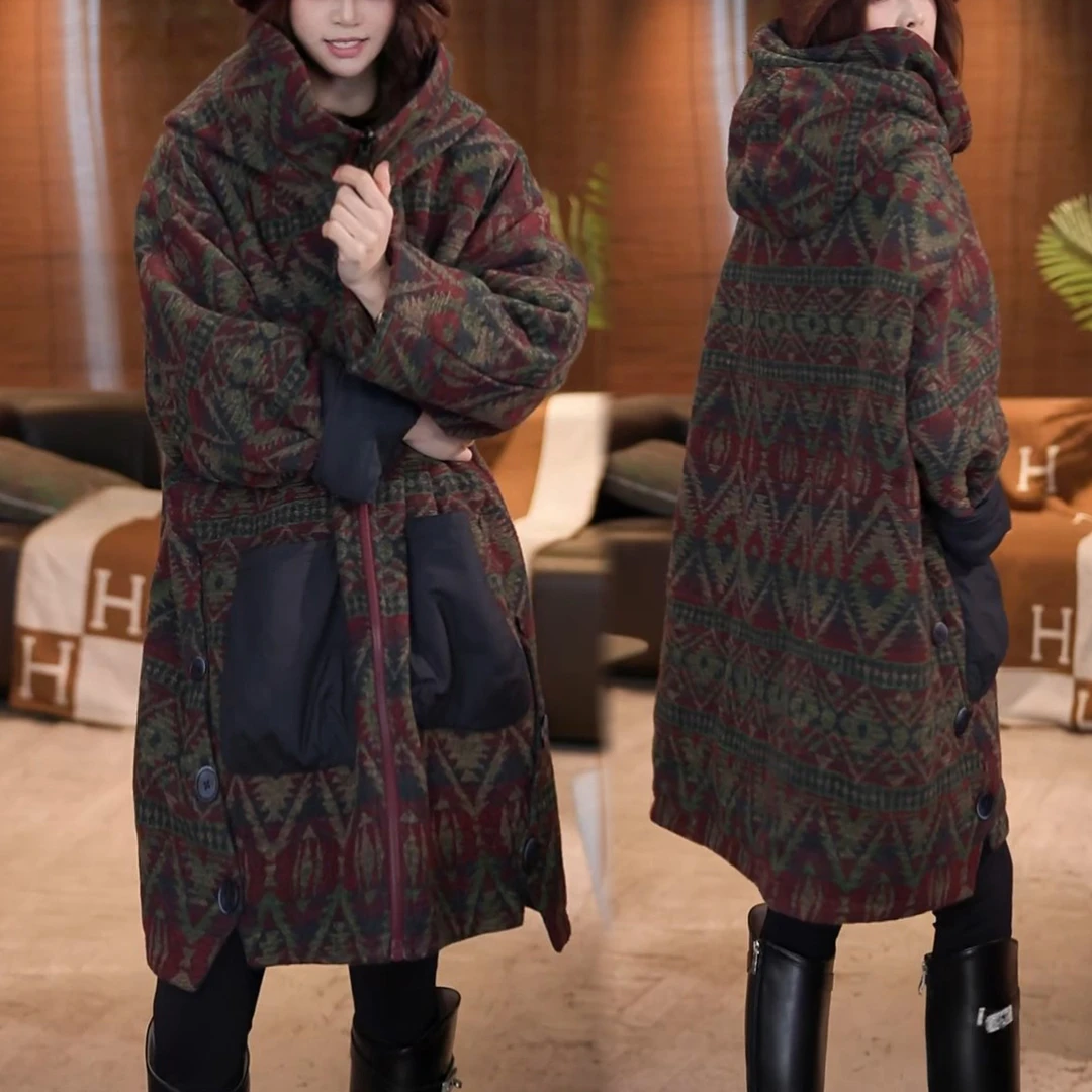 复古洋气设计感棉服外套女秋冬季新款时尚休闲气质连帽棉衣棉袄潮