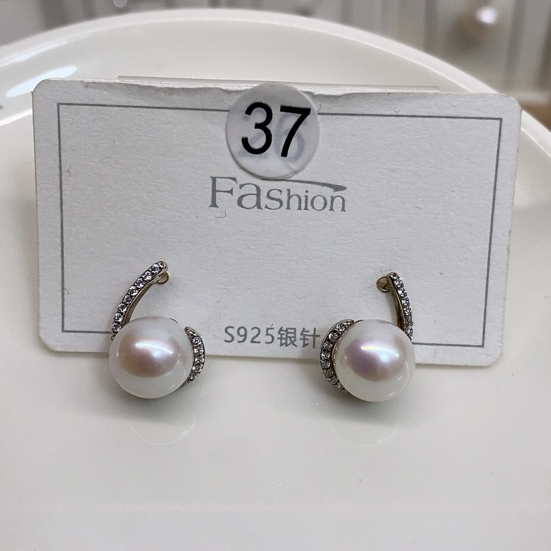 淡水珍珠耳饰银S925镶嵌