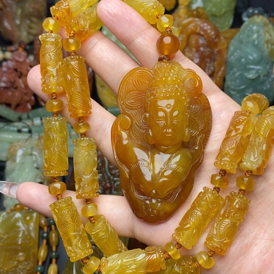 蛇纹石玉未镶嵌颈饰