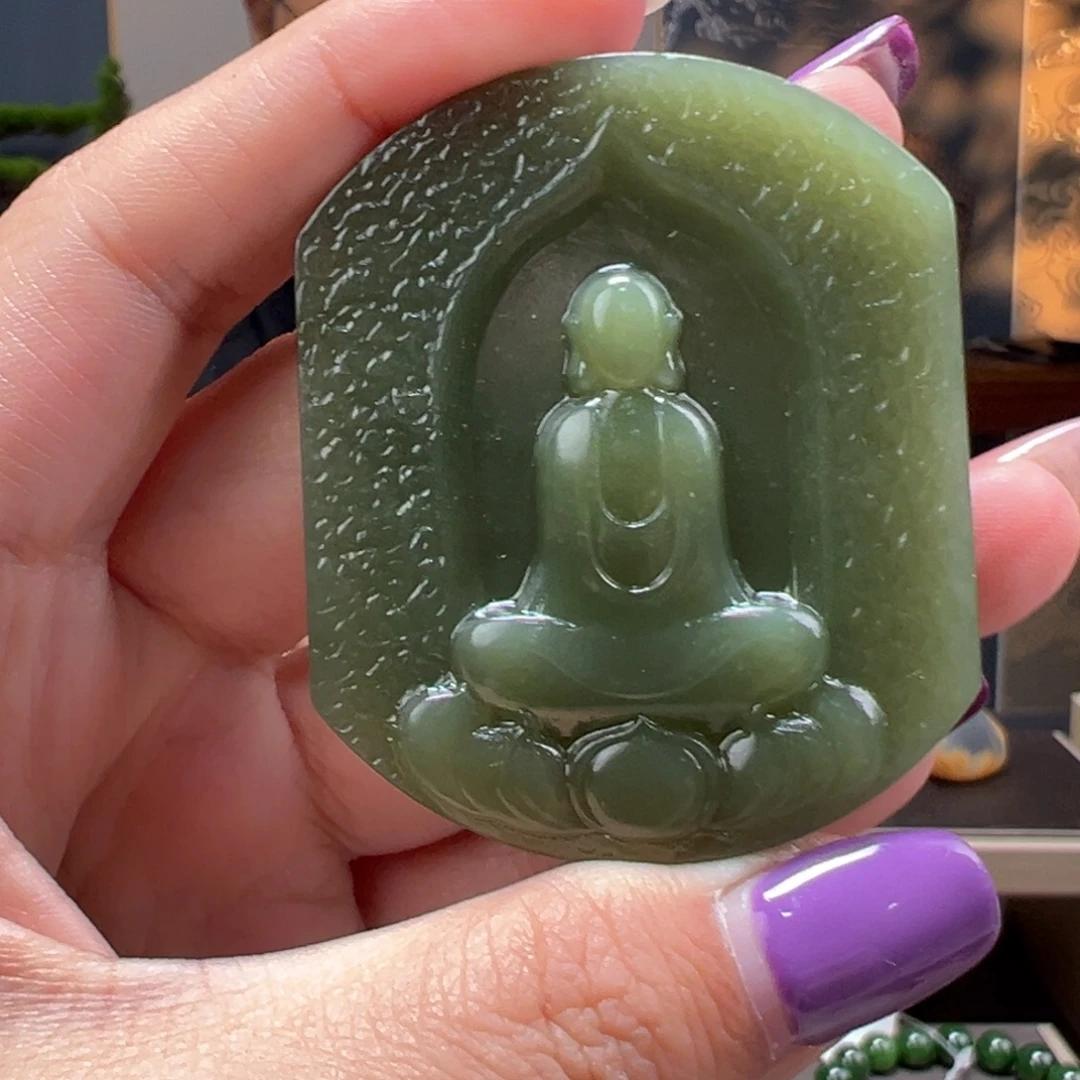 颈饰未镶嵌和田玉青黄口悟道