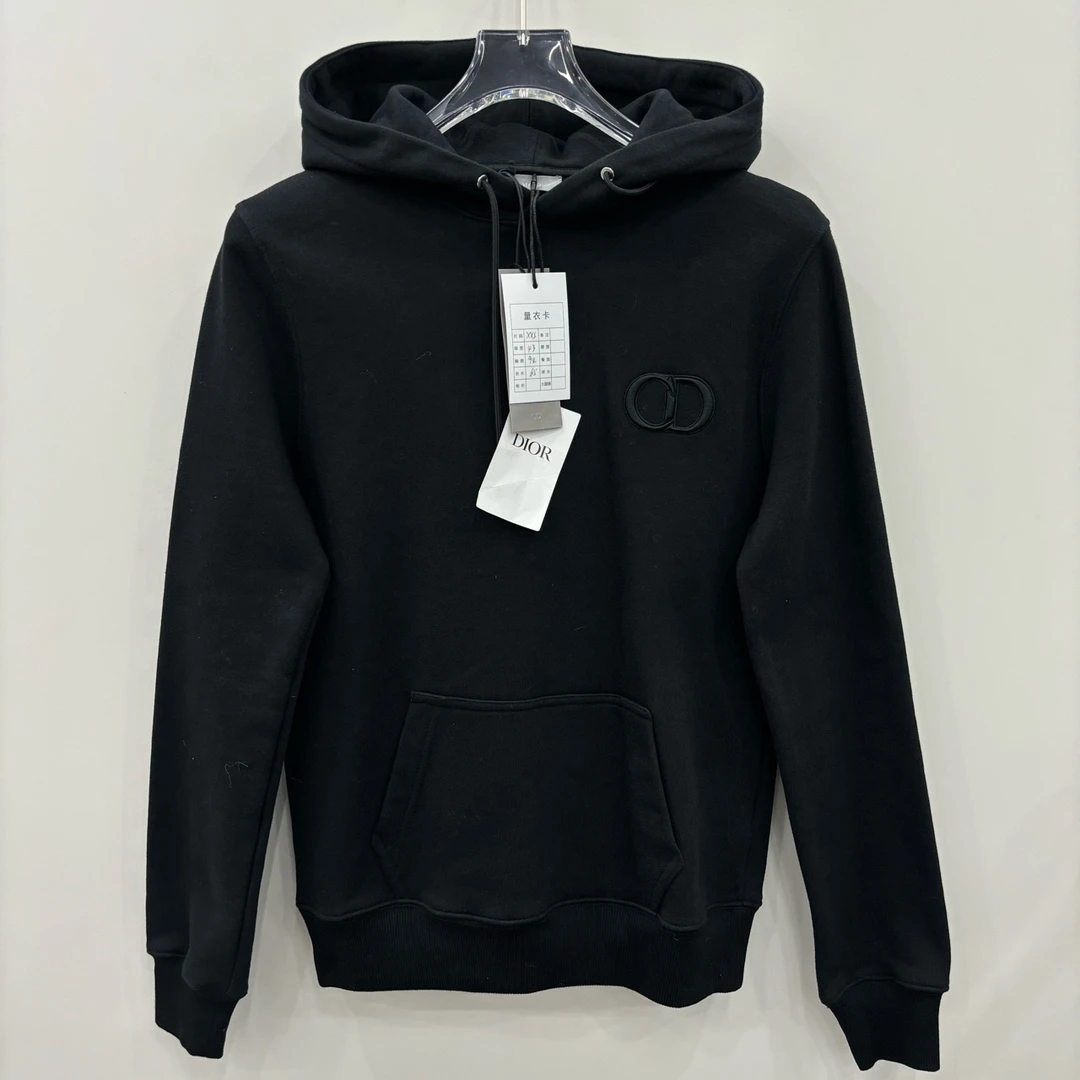 全新未使用 DIOR/迪奥 黑色CD字母刺绣帽衫/尺码XXS/编号7179