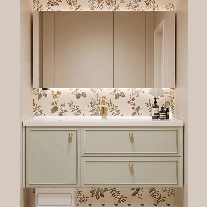 定制扫地机器人基站浴室柜组合卫生间鎏晶石一体盆洗手洗脸洗漱台