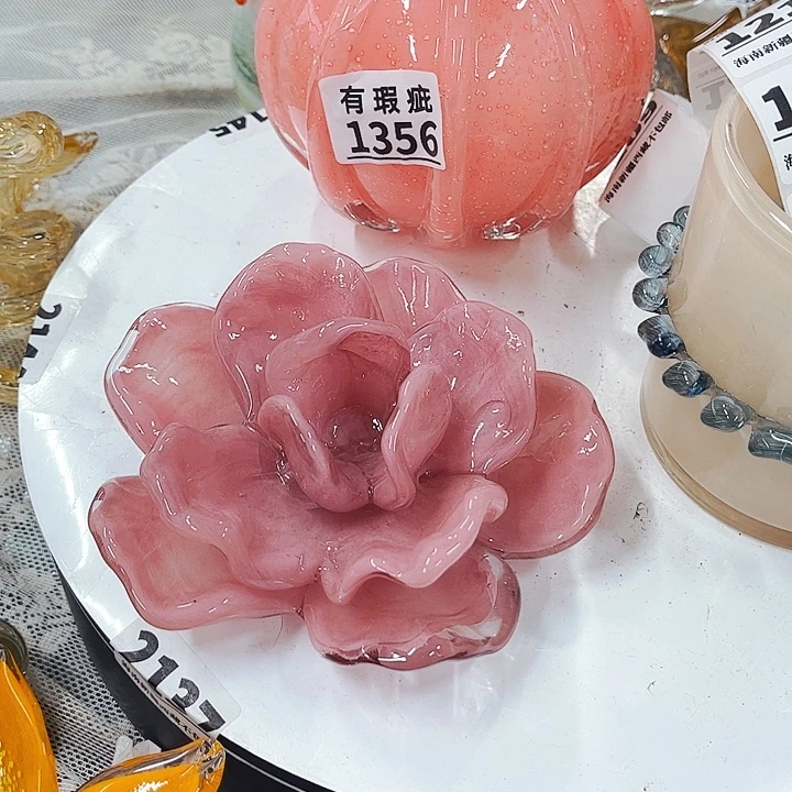 粉霸王花 家悦琉璃工艺品不完美