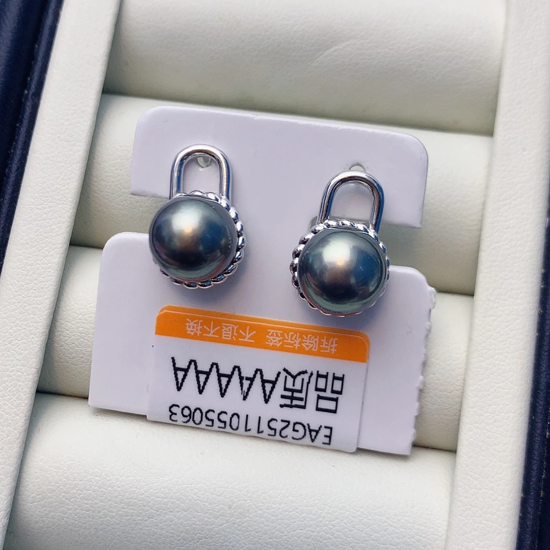 耳饰银S925镶嵌海水珍珠W36