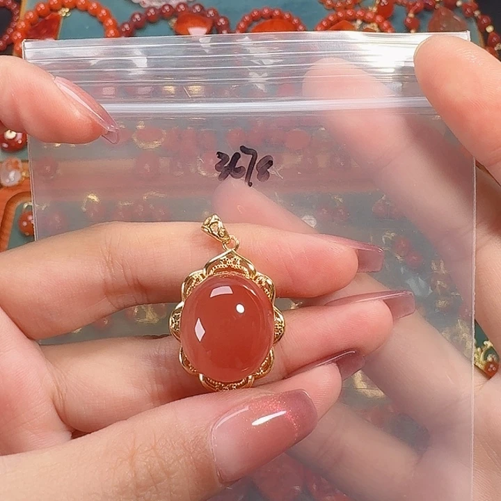 南红玛瑙银S925镶嵌耳饰