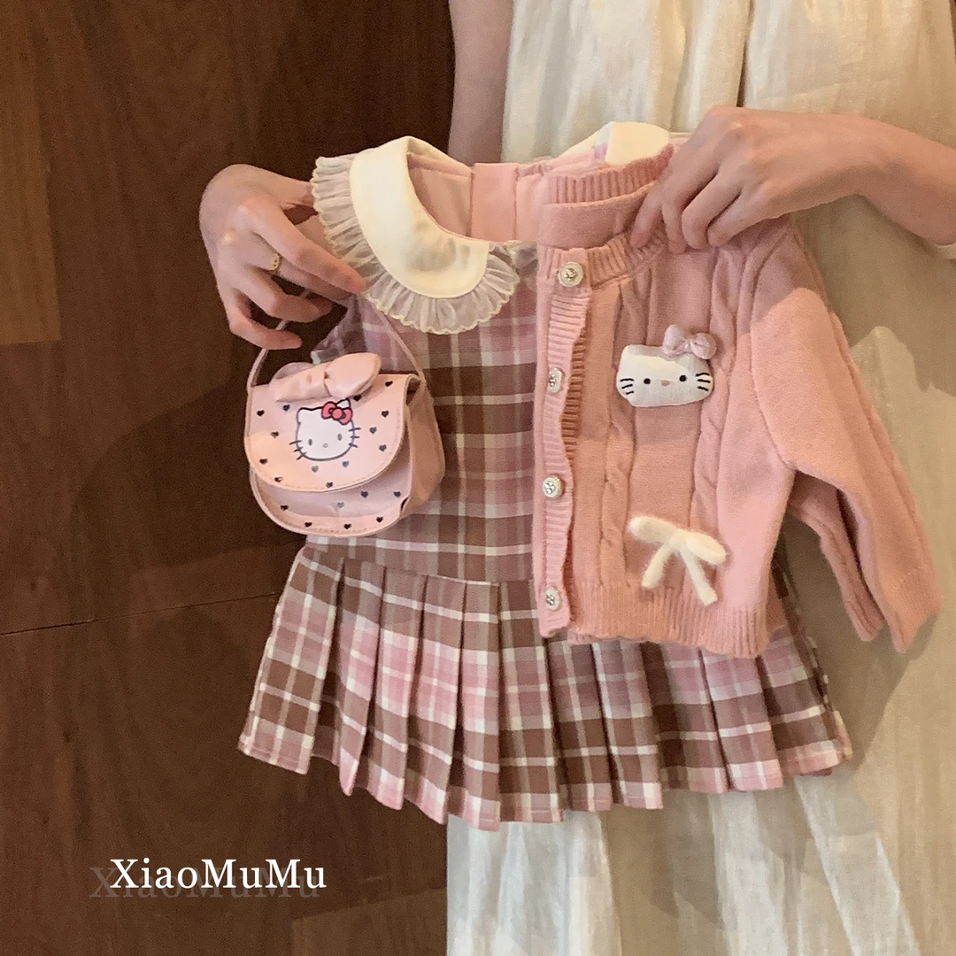 小沐沐女童礼服周岁春秋2025新款套装小童宝宝连衣裙两件套洋气