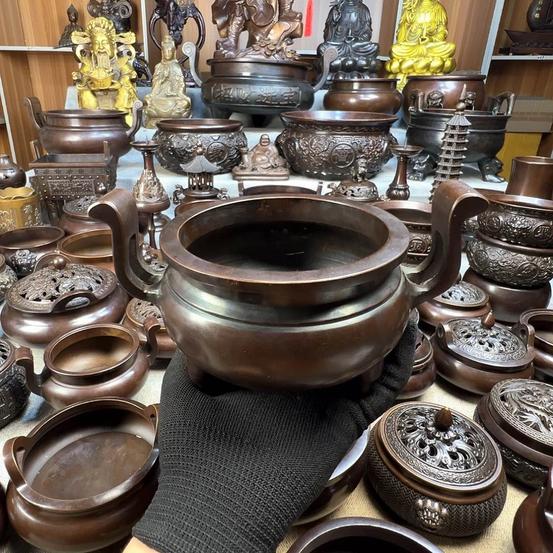 事***心铜香炉铜摆件铜工艺品