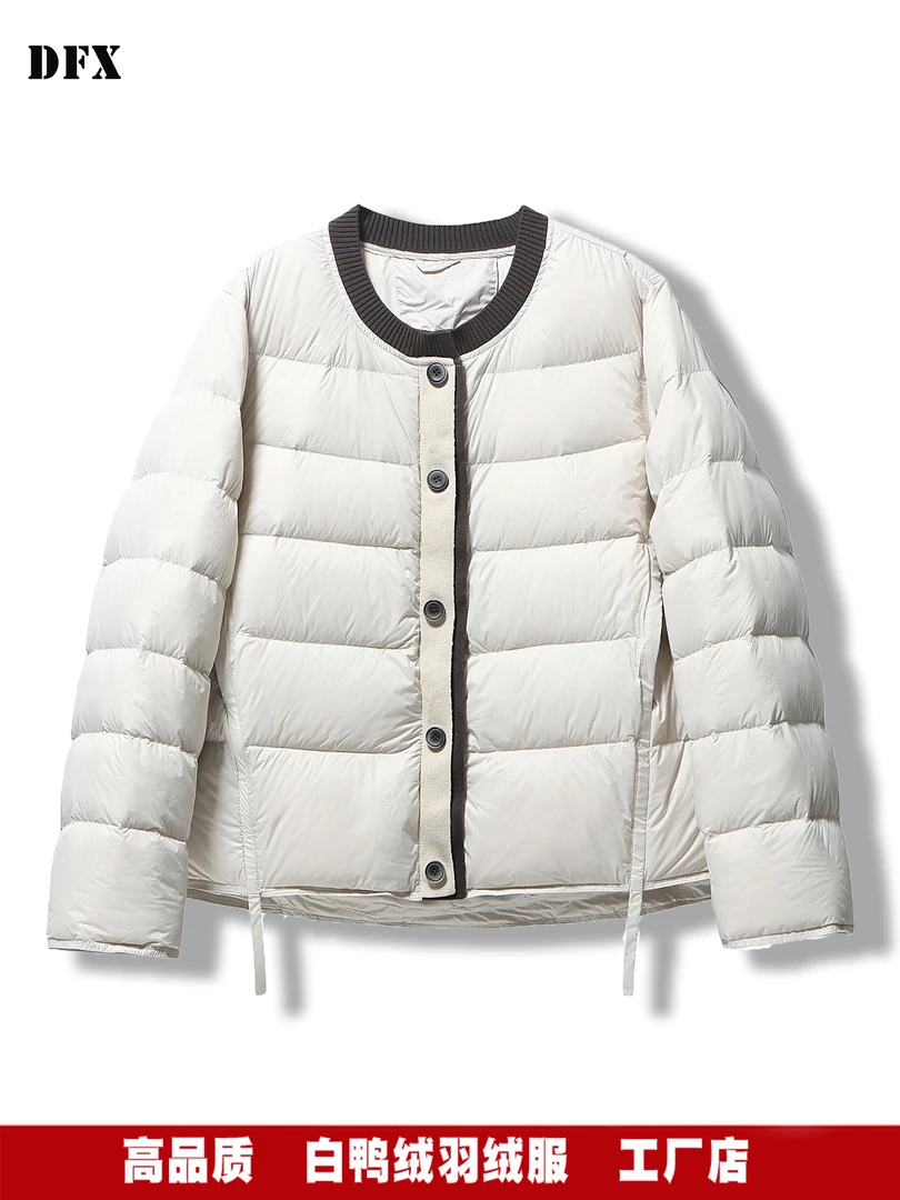 2025年新款圆领白鸭绒小个子冬季外套潮高端奢华大牌羽绒服女短款