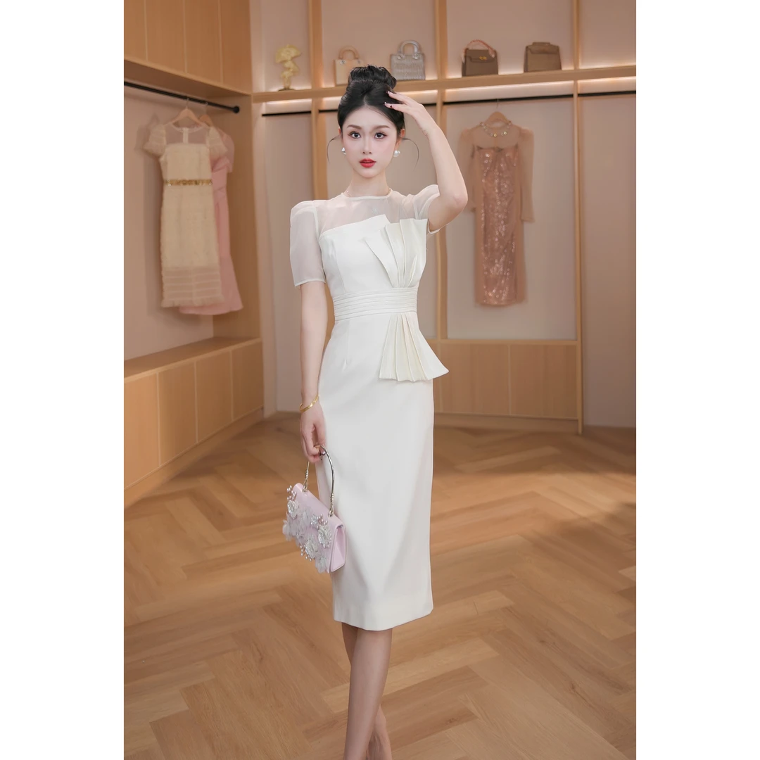 【设计师定制】新款轻奢气质夏季修身时尚连衣裙50821