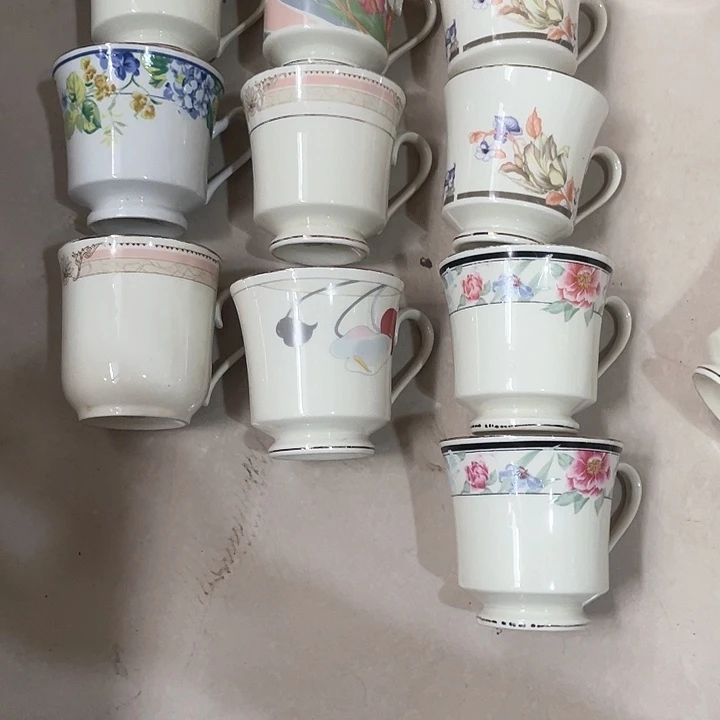 瓷片川**竹十个杯，库存微瑕